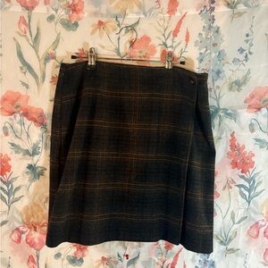 Vintage Plaid Wool Skirt